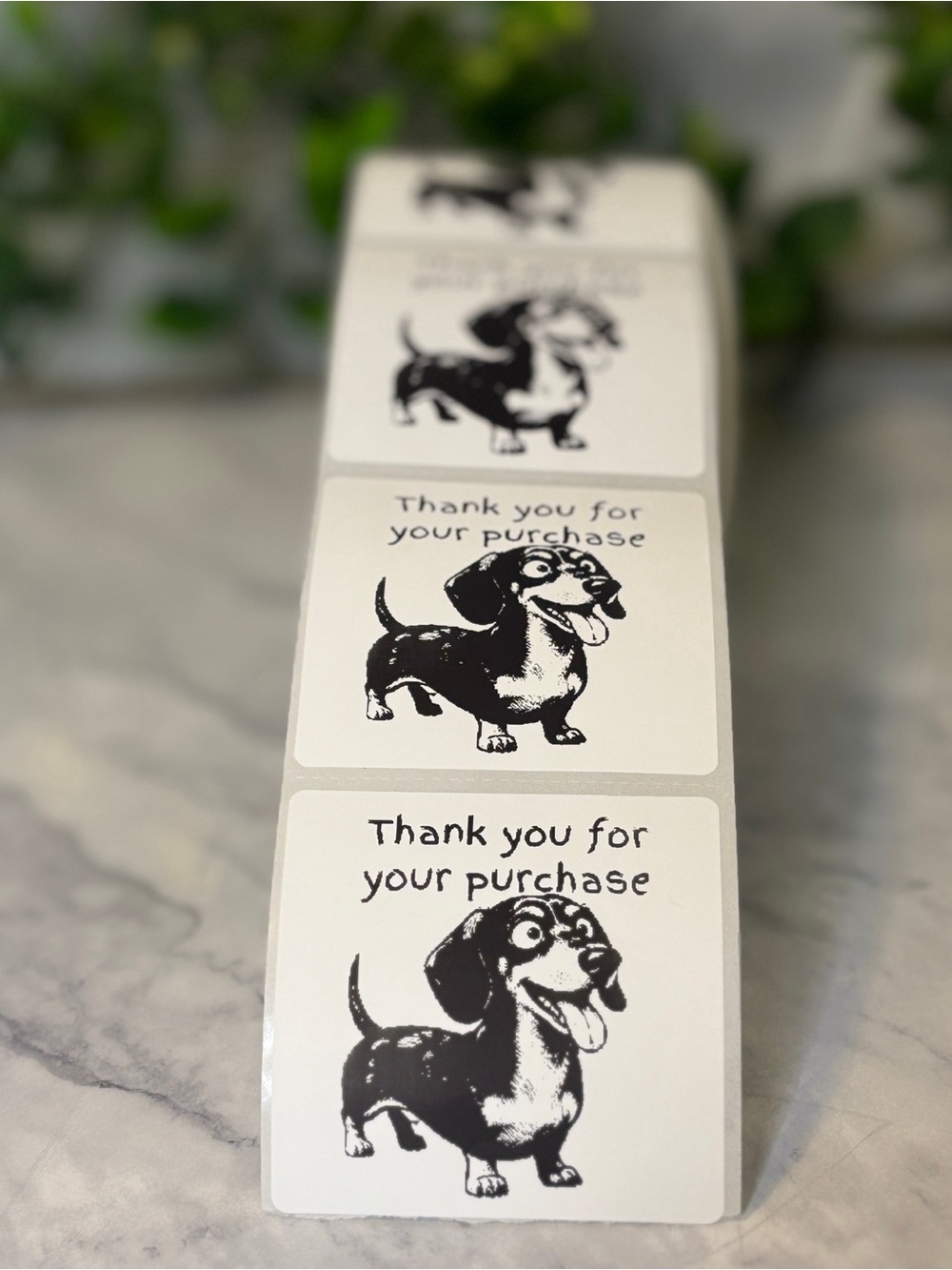 200 Cute Dachshund Thank You Stickers 2x2 | Small Business Packaging Labels - Picture 4 of 5